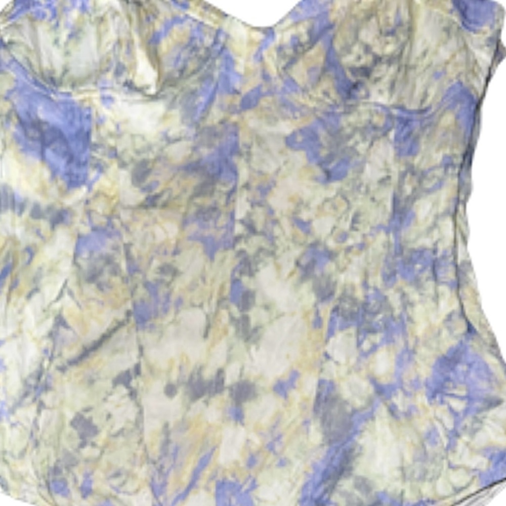 Zara Corset style tie dye bustier bodysuit watercolor lavender top small - Picture 3 of 5